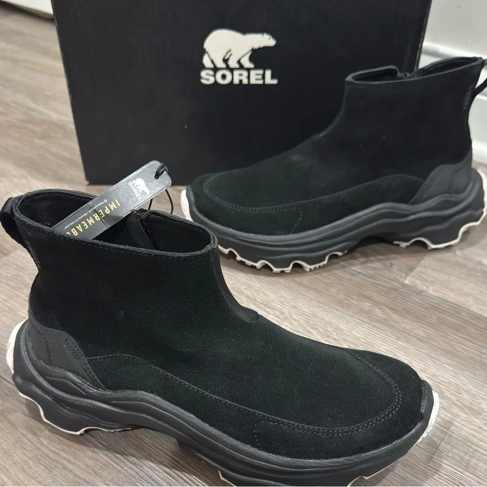 Sorel Kinetic Breakthru Acadia WP Waterproof Black Bootie Boots